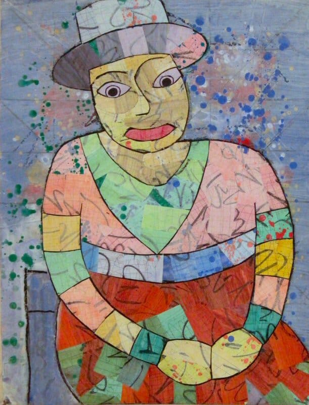 A painting of a person with a hat on.